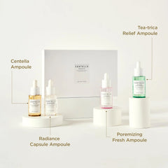 SKIN1004 Madagascar Centella Ampoule Kit, 4ea x 1.10 fl.oz, 30ml, Travel Size Face Serum Collection, Korean Skincare Set with Centella Ampoule and Hydrating Serum for Soothing Care, Korean Skin Care
