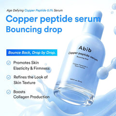 Abib Copper Peptide Serum Bouncing Drop – GHK-Cu Peptide, Argireline & Matrixyl Peptide Face Serum | Skin Texture & Hydration | Korean Skincare | 1.69 fl oz