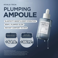 SKIN1004 Hyalu TECA Plumping Ampoule, Hyaluronic Acid Serum for Dewy Glow Skin, Hydrating Face Serum with Soothing Centella & Ceramide, Peptides for Firming Skin, Korean Skin Care, 1.69 fl.oz / 50ml