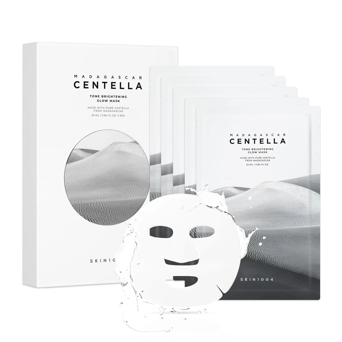 SKIN1004 Tone Balancing Mask, Face Mask Skincare for Uneven Skin Tone, Facial Sheet Mask for Radiant Skin Glow, Hydrating Face Mask with Madagascar Centella, Korean Skin Care, 0.84 fl oz / 25ml * 5ea