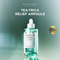 SKIN1004 Tea-Trica Relief Ampoule 3.38 fl. oz, 100ml, Soothing Hydration for Sensitive Skin