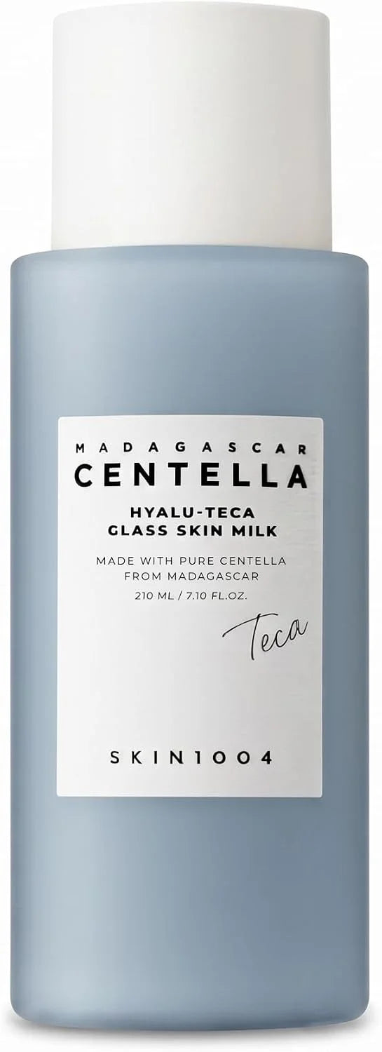 SKIN1004 Hyalu TECA Glass Skin Milk, Hydrating Face Moisturizer for a Dewy Glow, Milky Toner with Hyaluronic Acid for Deep Moisture, Peptides for Elasticity, Korean Skin Care, 7.10 fl.oz / 210ml