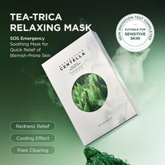 SKIN1004 Madagascar Centella Tea-Trica Relaxing Mask, Face Mask Skincare for Oily & Blemish Prone Skin, Soothing & Calming Relief Care for Sebum & Impurities, Korean Skin Care, 0.81 fl oz / 24ml * 5ea