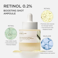 SKIN1004 Retinol 0.2% Boosting Shot Ampoule, Face Serum for Skin Elasticity, Facial Spicule Serum with Retinol & Retinal, Centella Ampoule for Fine Lines & Firmness, Korean Skin Care, 1.01fl.oz / 30ml