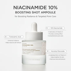 SKIN1004 Niacinamide 10% Boosting Shot Ampoule, Niacinamide Spicule Serum for Face, Facial Ampoule with Tranexamic Acid, Pore Minimizer for Face, Madagascar Centella, Korean Skin Care, 1.01fl.oz/ 30ml