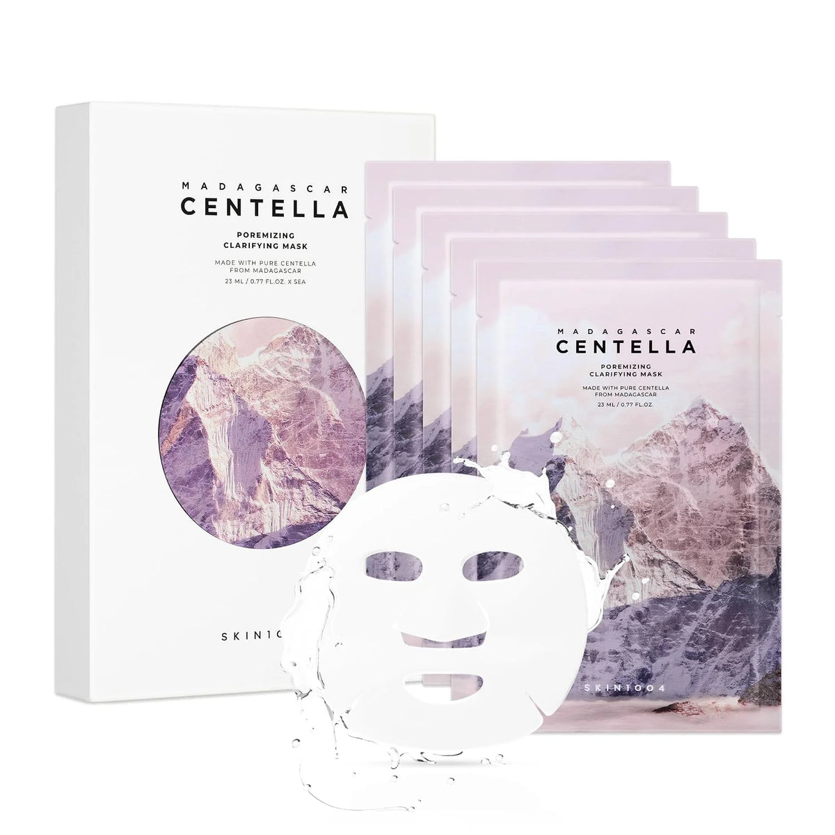 SKIN1004 Poremizing Clarifying Mask, Face Mask Skincare for Pore Elasticity, Pore Minimizer for face, Gentle Exfoliating Sheet Mask for Sebum & Impurities, Korean Skin Care, 0.77 fl oz / 23ml * 5ea