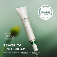 SKIN1004 Tea-Trica Spot Cream, Spot Treatment with Centella Asiatica & Tea Tree, Face Moisturizer for Soothing Targeted Areas, Cica Cream for Clear-looking Skin, Korean Skin Care, 0.67 fl.oz / 20ml