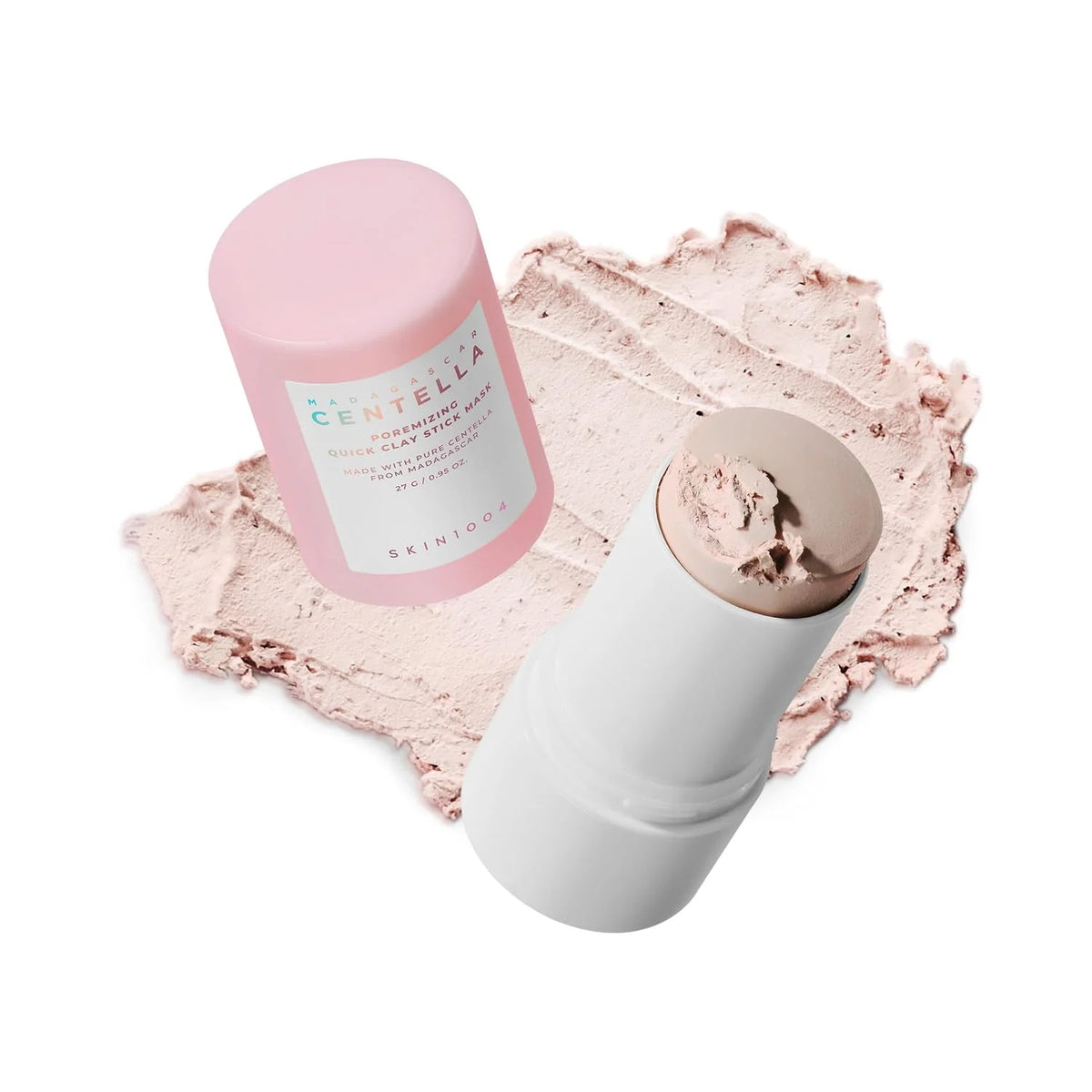 SKIN1004 [Hudson's Pick] Poremizing Quick Clay Stick Mask, Facial Clay Mask for Pores, Centella Clay Stick for Pore Minimizing, Pink Pore Mud Mask for Sebum Balance, Korean Skin Care, 0.95 oz / 27g