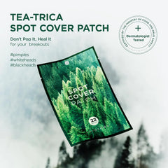 SKIN1004 Tea Trica Spot Cover Patch, Spot Patches for Blemish Prone Skin, Clear Hydrocolloid Pimple Patches for Face, Invisible Spot Stickers for Blemish Marks, Soothing Korean Skin Care, 22 Count