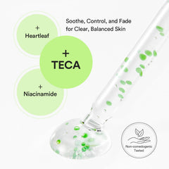 Abib Heartleaf TECA capsule serum Calming drop 1.69 fl.oz., Soothing Hydration with Centella Asiatica & Niacinamide, Lightweight Korean Skincare for Sensitive & Blemish-Prone Skin
