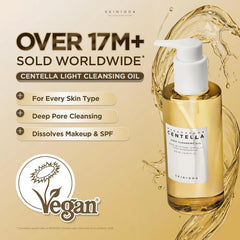 SKIN1004 Madagascar Centella Light Cleansing Oil 6.76 fl.oz, 200ml | Gentle Oil Cleanser for Face, Korean Facial Cleanser, Double Cleansing